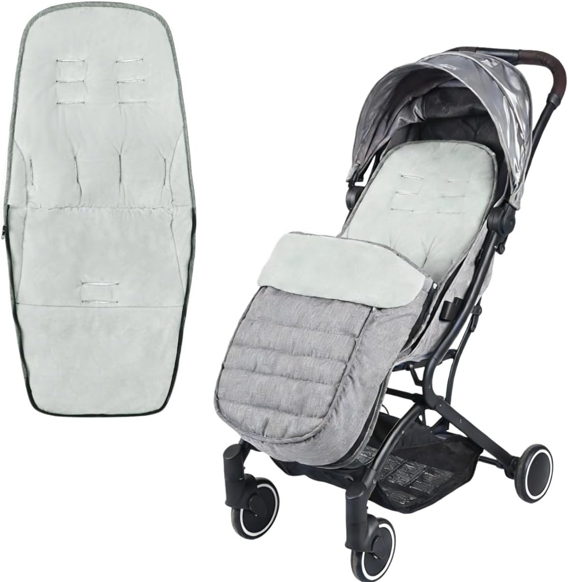 HKSICHENGKEJI 2-in-1 Baby Stroller Cushion Bunting Bag - Removable Windproof Footmuff, Warm Toddler Seat Liner & Leg Protector