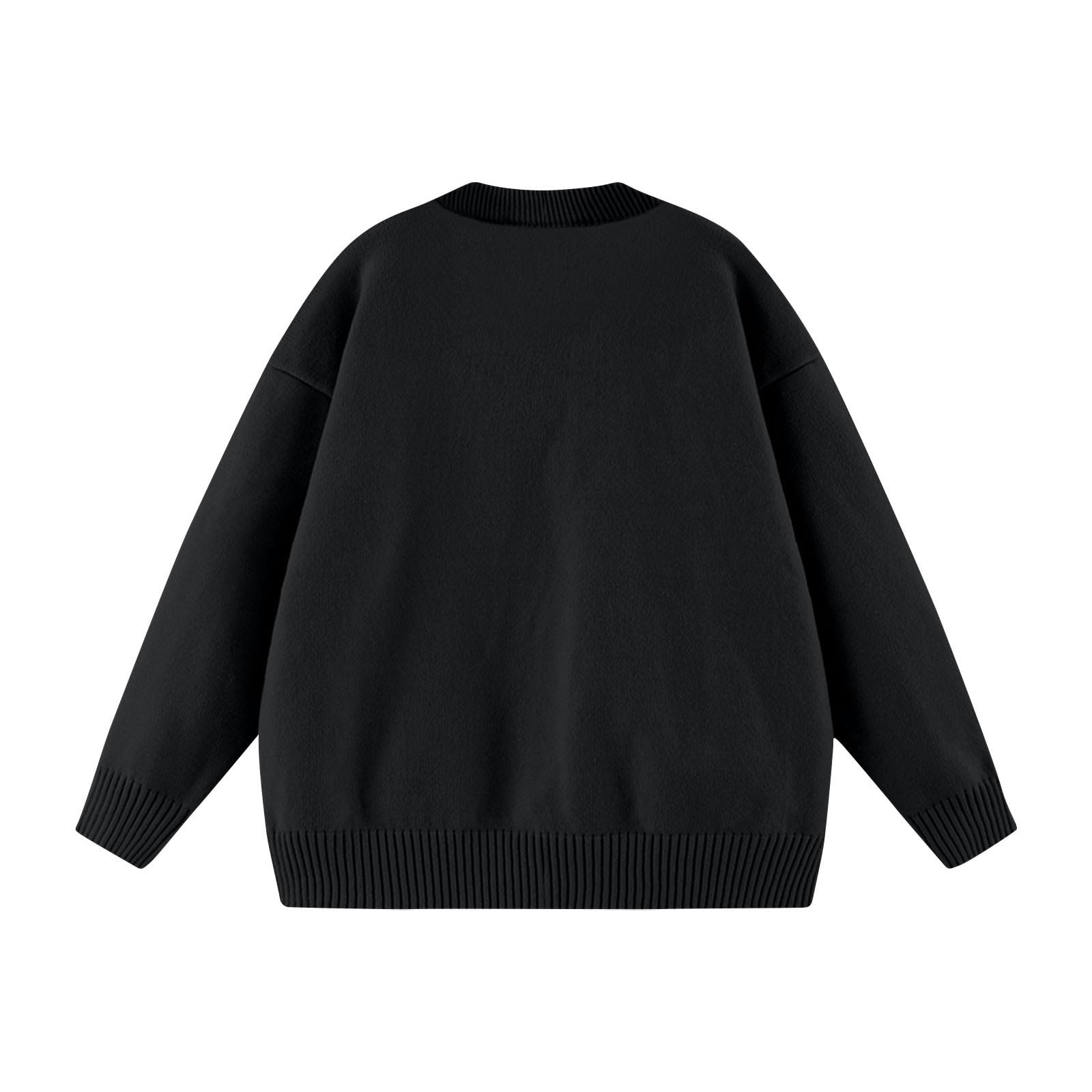 Suéteres de Navidad para mujer, diseño de Feliz Navidad y Feliz Año Nuevo, suéteres de Navidad de punto acanalado para mujer, otoño e invierno, cuello redondo, divertida, novedosa, talla grande