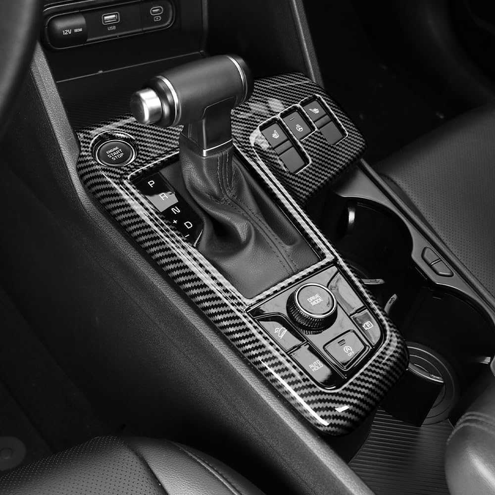 Cnaurda Center Console Gear Shift Panel Cover Decoration Trim Compatible with 2023 2024 2025 2026 Kia Sportage Interior Accessories,Pack of 1 (Carbon Fiber Style)