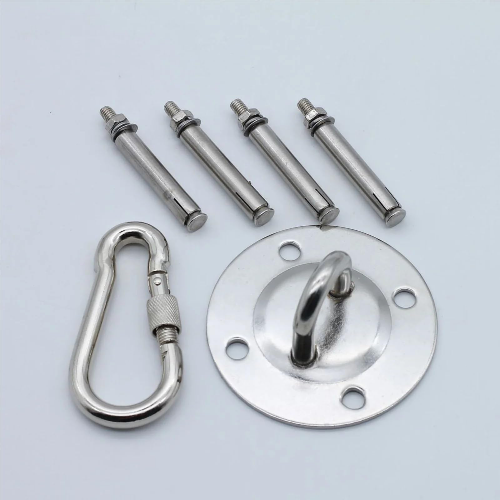 Kit for colgar hamacas con perchas oscilantes de acero inoxidable