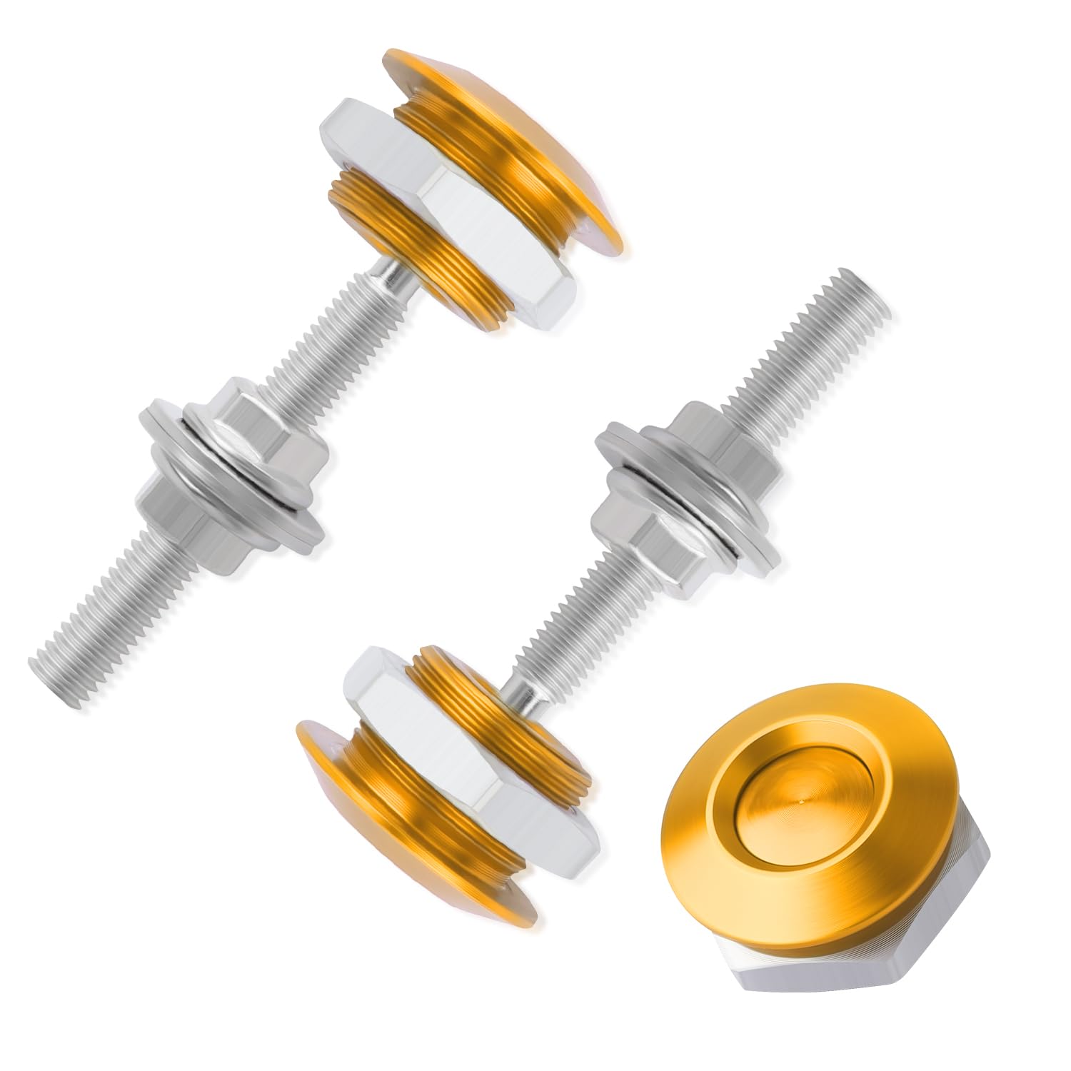 2Packs Hood Pins Kit for Car,Aluminum Alloy Bumper Quick Release Lock Latch Clips for Hood Protection,Diameter 1.01 inch Quick Release Bumper Clips CCar Accessories for Car Van RV (Gold)