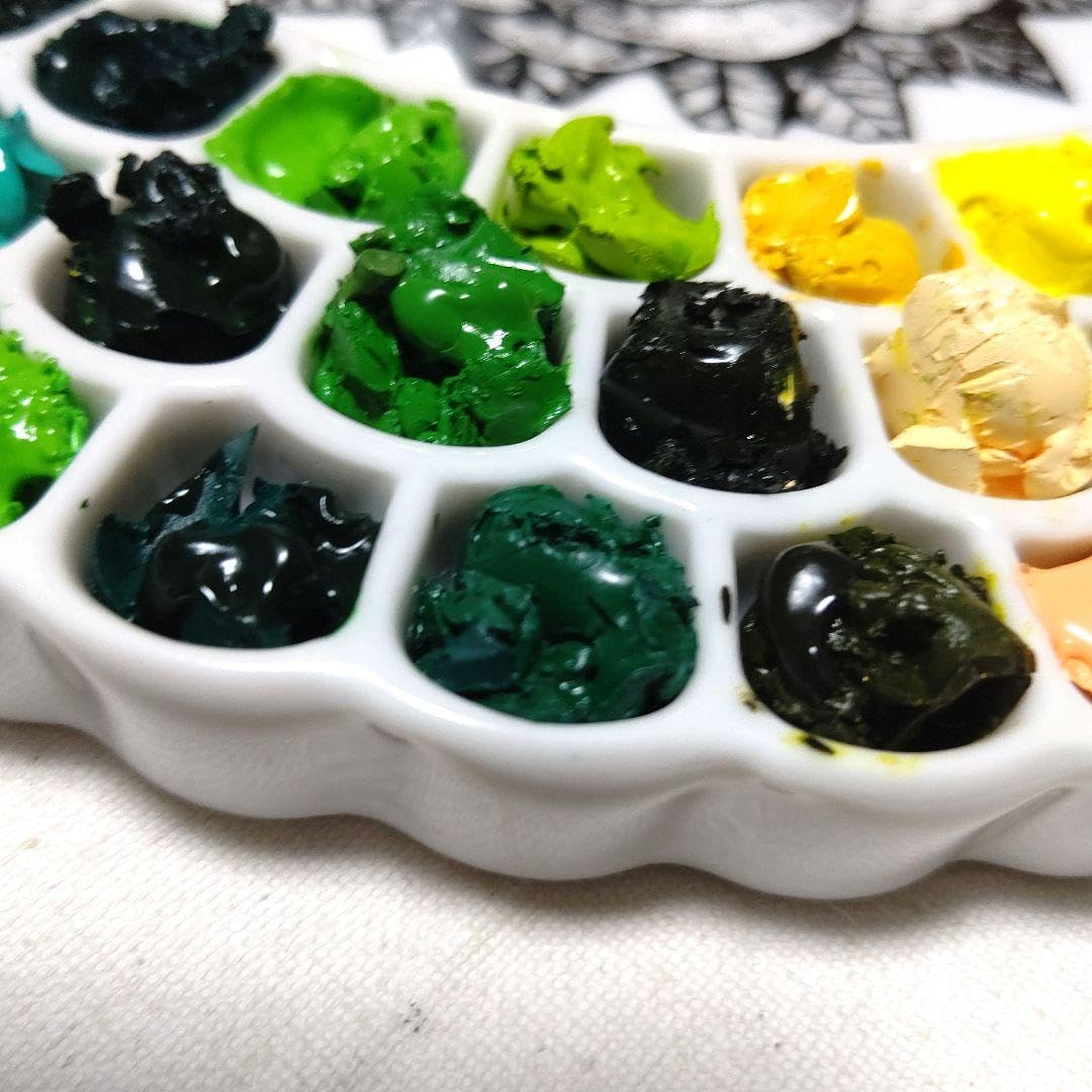 ヒグチユウコ×ホルベイン 絵具皿108色仕切 眼花 パレット 陶製 ヒグチユウコ 絵具皿 108色仕切 眼花