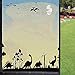 Dinosaur Frosted Window Film Window Privacy Film,Dinosaurs in Fauna Graphic Illustration Extinct Animals Sunset Prehistoric Time Window Decal for Bathroom Kitchen Room Office,Sand Brown 24