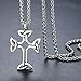 Aoiy Stainless Steel Celtic Knot Cross Pendant Necklace, Unisex, 24