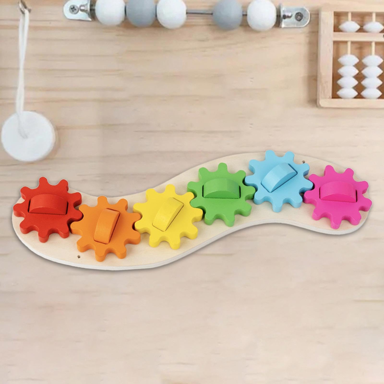 Aktivitätsbrett Zahnradspielzeug Zahnradverbindung Lernsteckbrett DIY Zubehör Regenbogen