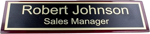 Miniatura 3 de Placa de nombre de escritorio de negocios de madera (palisandro con tarjetero)
