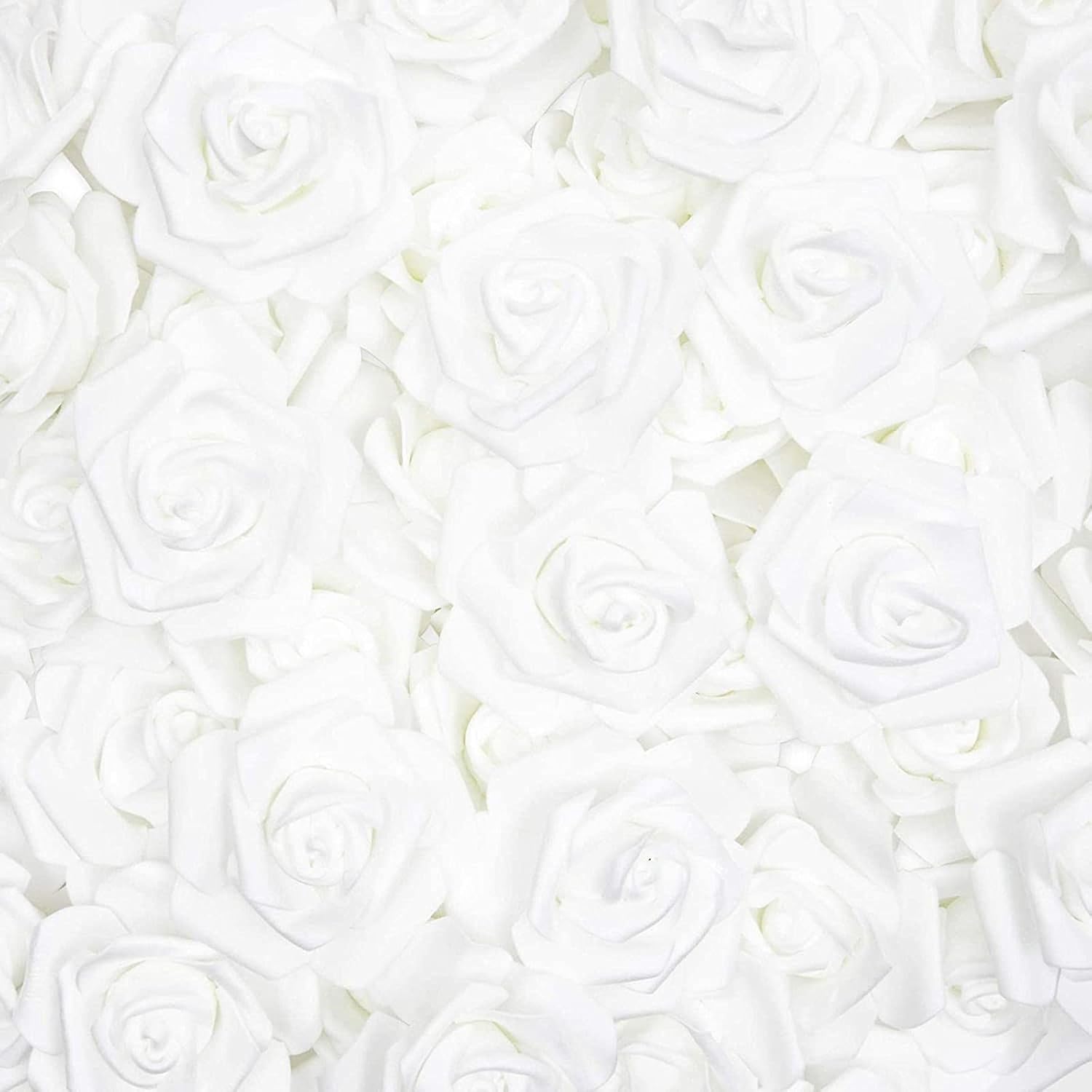 100 Pack Stemless Foam Flowers, 3 Inch Black and White Roses Artificial for Decorations, Crafts, Wedding Receptions, Spring Decor, and DIY Projects (50 of Each Color)