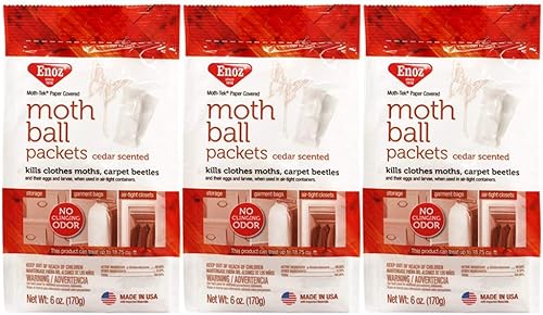 Enoz Moth-Tek Packets - Aroma a cedro, bolsa de 6 onzas (paquete de 3)