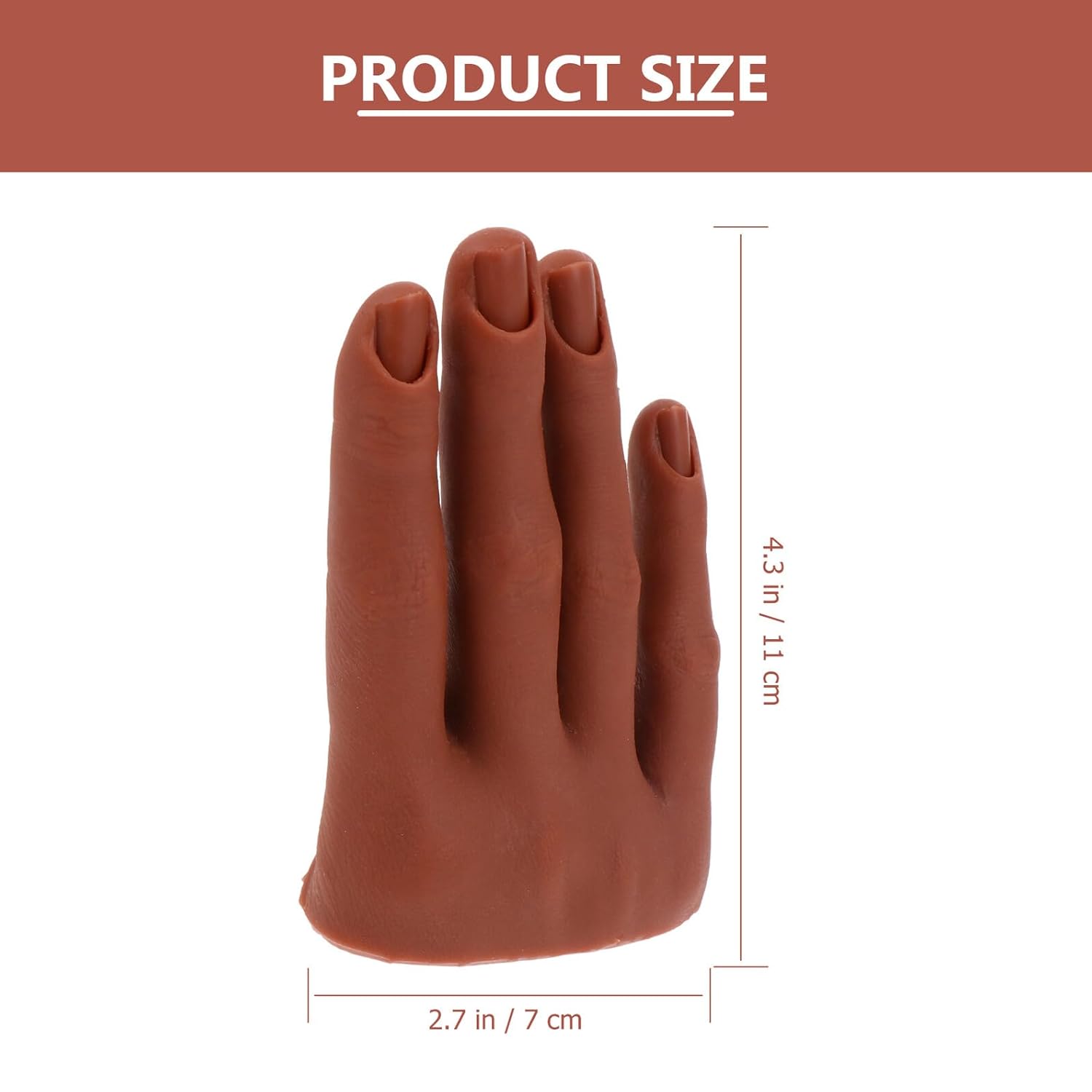 Unomor Manicure Practice Hand Model with Right Nail Display Fake Hand for Nail Art Training and Manicure Supply and Beginners