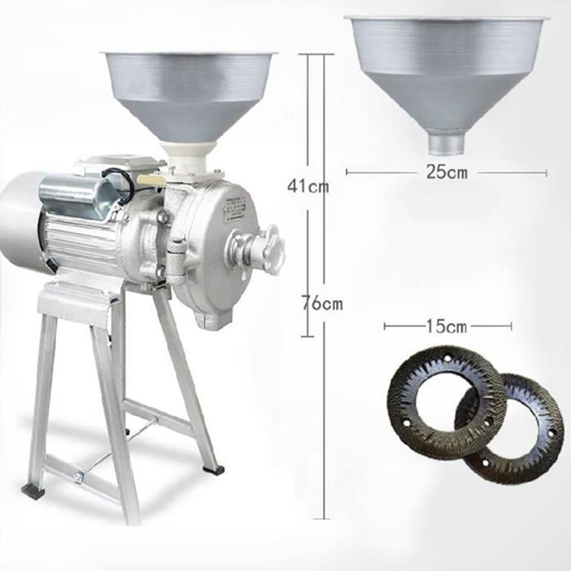 Molinillo de alimentos eléctrico Molino de granos Molino húmedo Molinillo de café, Molinillo de maíz de acero inoxidable comercial Fresadora de harina industrial para pimienta, soja, maní