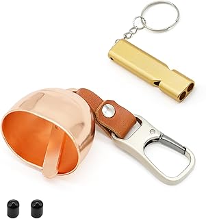 ZLYNN Loud Bear Bell with Silencer | Hiking Accessories | Emergency Whistle & Copper Bell for Hiking, Backpacking, Survival, Biking, Fishing, Climbing, Camping