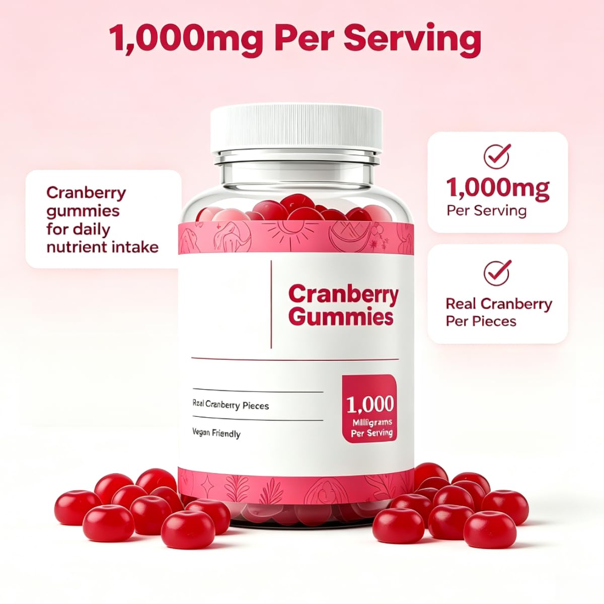 Caramelle gommose al mirtillo rosso – Sostiene il benessere femminile