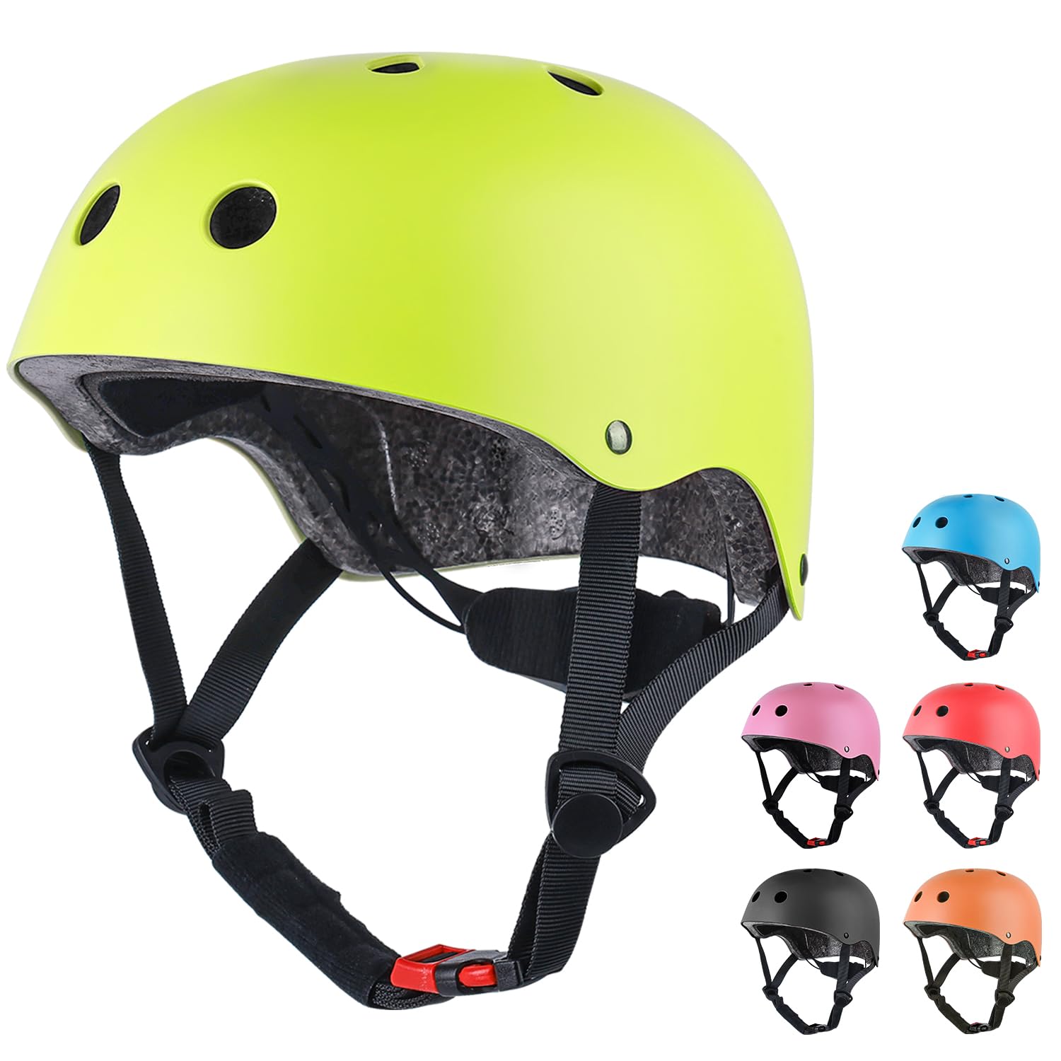 Kids Helmet Toddler Helmet Adjustable Toddler Bike Helmet Ages 2-8 Years Old Boys Girls Multi-Sports Safety (Green), Adult Helmets