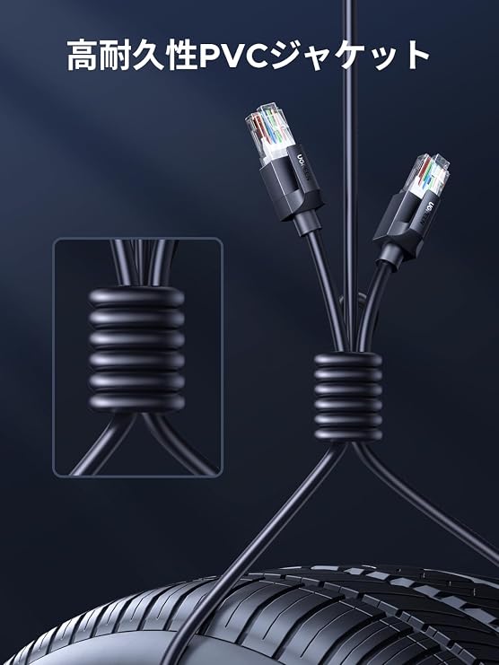 UGREEN LAN Cable CAT6A Mesh LAN Cable Category 6A Connector RJ45