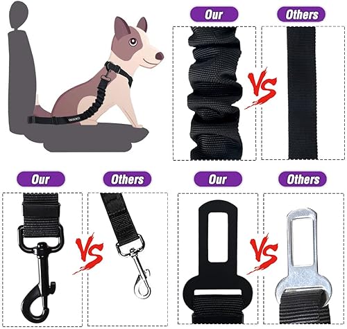 Miniatura 58 de COOYOO Dog Seat Belt,3 Piece Set Retractable Dog Car Adjustable Seatbelts for Vehicle Nylon Pet Safety Heavy Duty & Elastic & Durable Car Harness