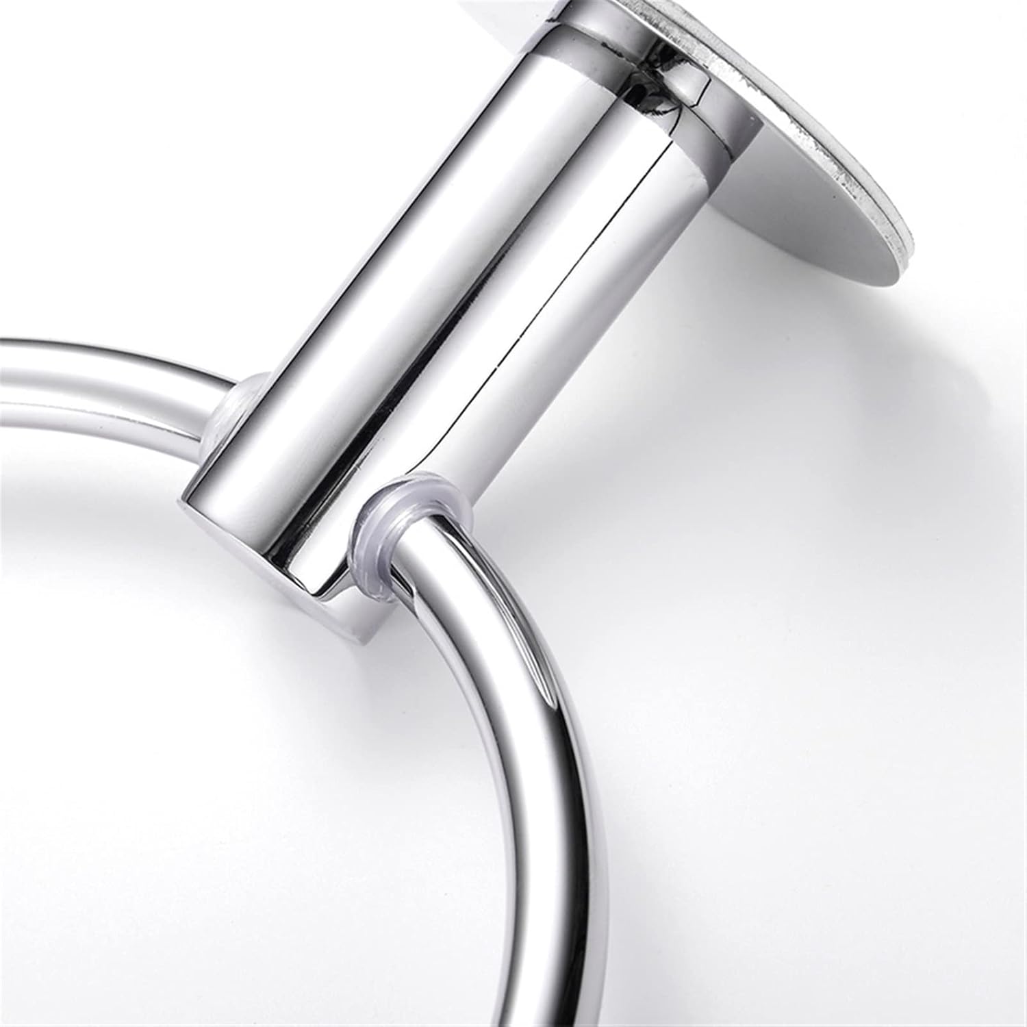 Self Adhesive Towel Rings Stainless Steel Round Bathroom Towels Holder Wall Mounted Hand Towel Rails for Kitchen Bath Room Towel bar(A Square seat Silver)