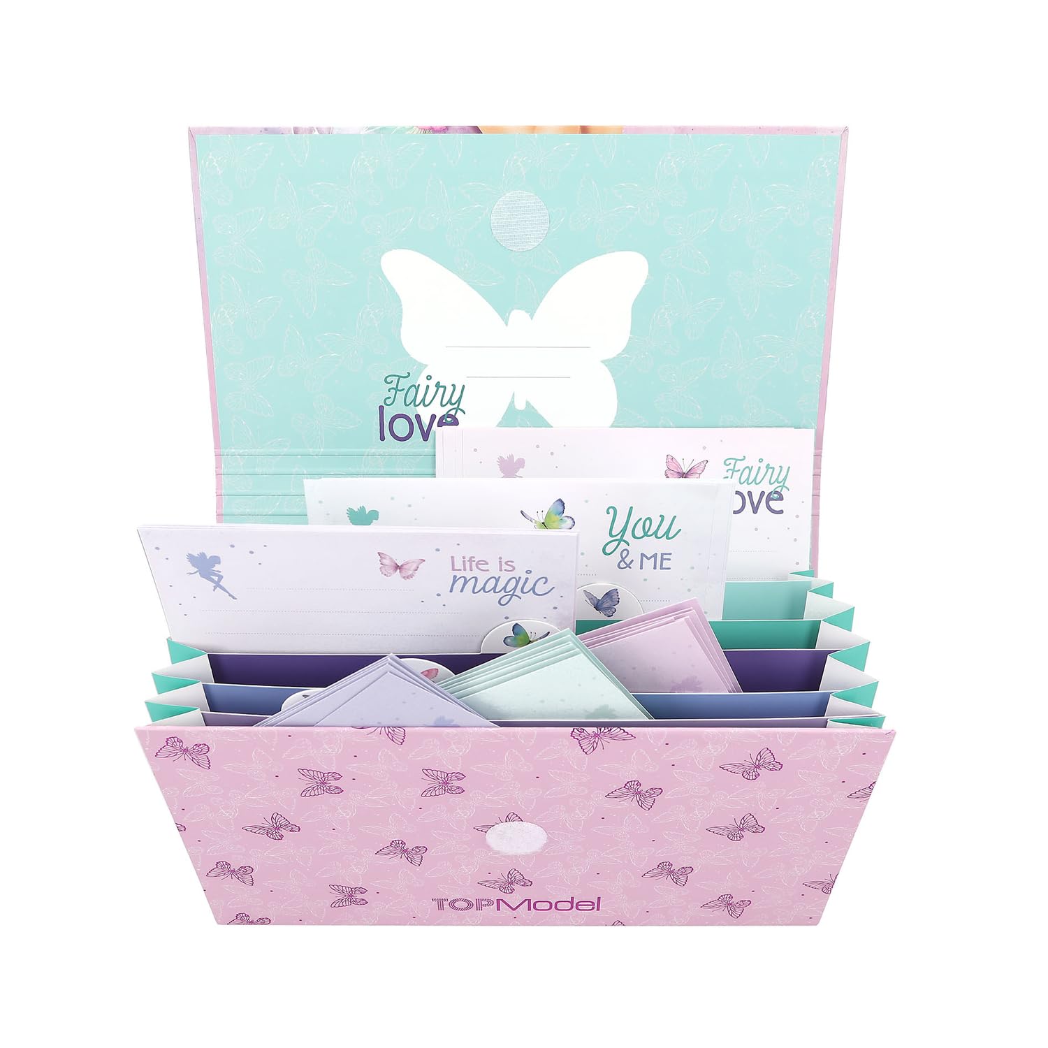 Depesche TOPModel Fairy Love Lot de papier à lettre violet motif papillons 24 feuilles 18 enveloppes