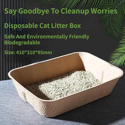 Disposable Litter Box For Cats (5-Pack),Travel Cat Litter Boxes,As Litter Box Liners,2-In-1 Functionality-Cardboard Liner Tray For Cats Made Of 100% Paper - Use Alone Or As Box Liners(L) #TOP7