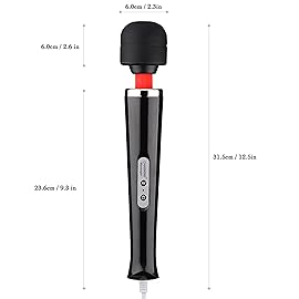 CHARMING Wired Powerful Handheld Massager with Strong 10 Vibrations Back Massage, Personal Therapy Massager for Sports Recovery, Muscle Aches, Full Body Pain (Black)