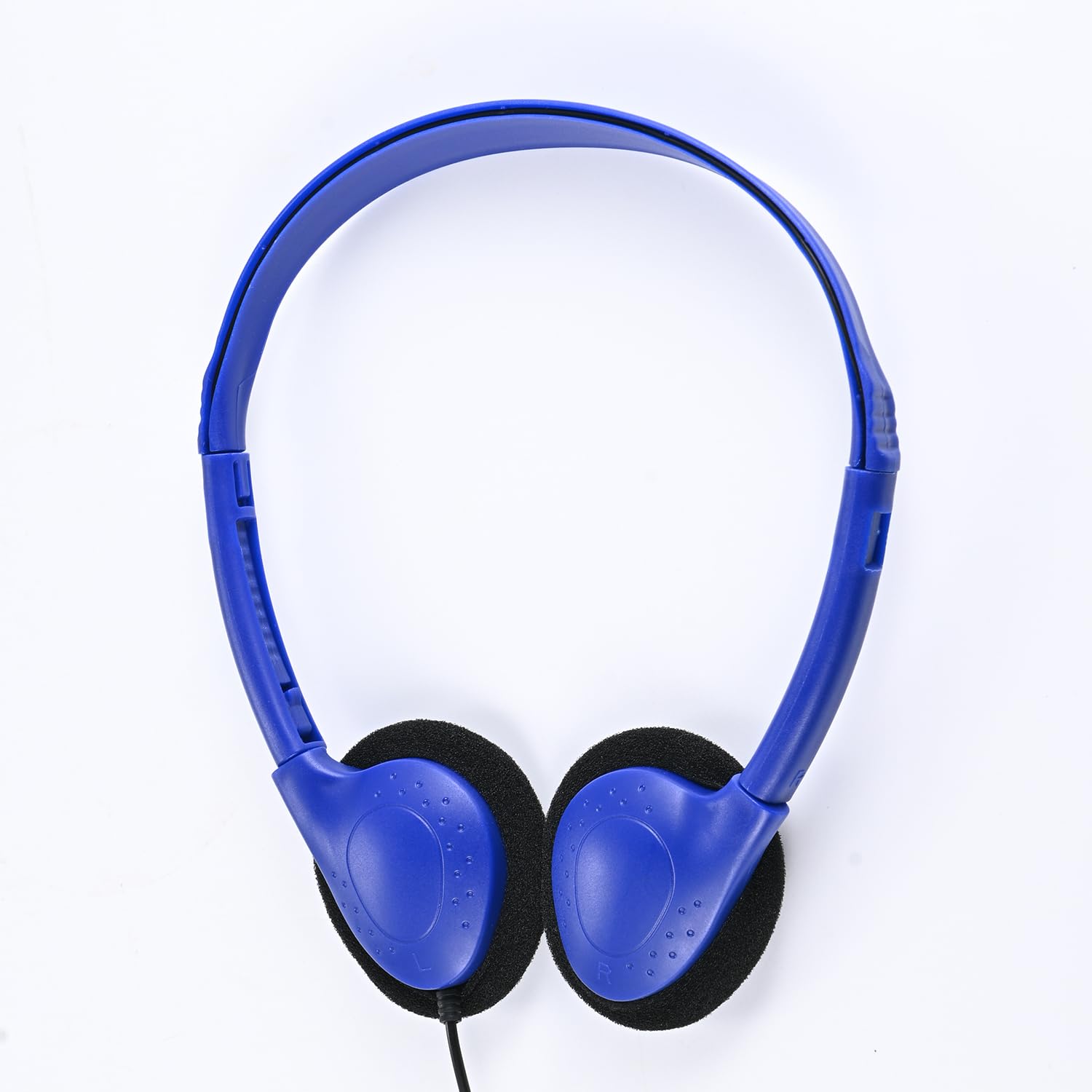 CN-Outlet Paquete de 10 auriculares de aula para escuela, bibliotecas, estudiantes, adultos, en bolsas individuales, desechables al por mayor (negro) (azul oscuro, paquete de 25)