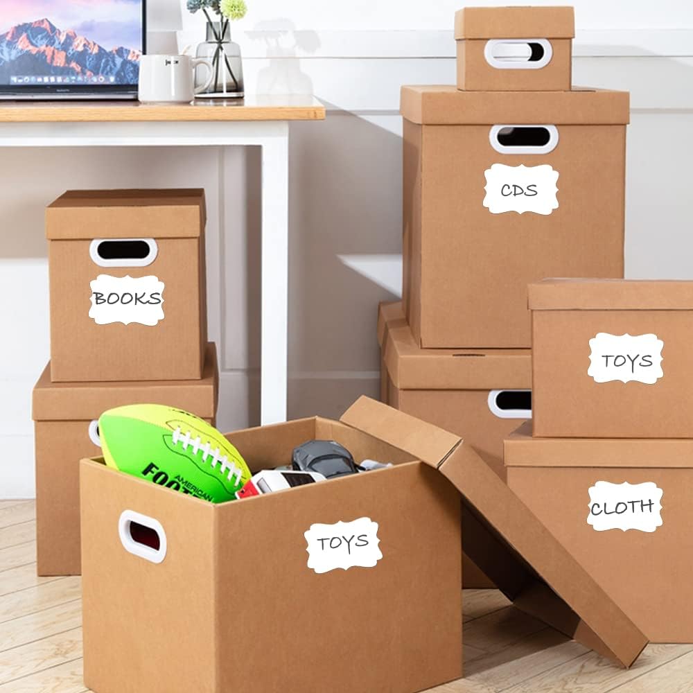 SALEMAR White Label Sticker, 2x3 inch Fancy Shape Labels for Essential Oil Bottle or Food Jars, Name Tags Stickers, 200PCS(White) - Image 5