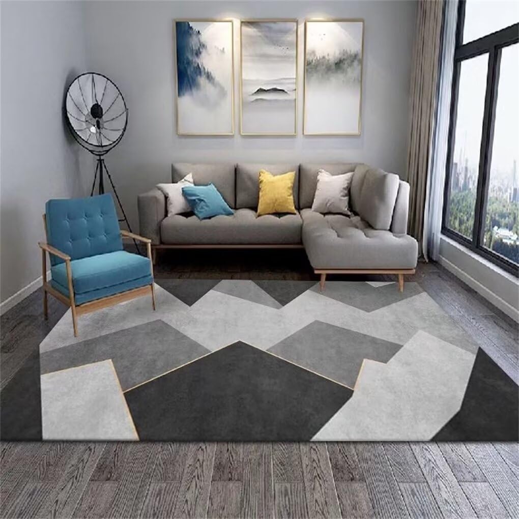 Tapis unicolore lavable 180x230 cm moderne et facile à nettoyer