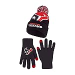 Ultra Game NFL Official Adults Unisex Super Soft Winter Beanie Knit Hat with Extra Warm Touch Screen Gloves, Houston Texans, Team Color 2, 1SIZE