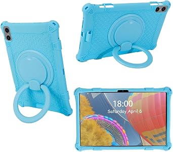 Case for TECLAST T50 Pro/HOTWAV Pad 11/YESTEL T15/SEBBE S23/UMIDIGI A15 Tab/weelikeit P39W/C idea P100/CWOWDEFU 11 Tablet 11 inch, 360+ 180Rotating Adjustable Kickstand/Handle, Light Blue