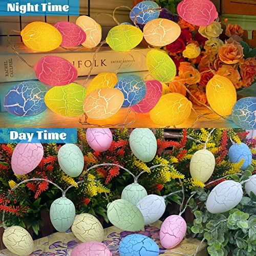 2 Pack Easter Lights Decorations, 3D Jumbo Crack Easter Eggs Fairy String Lights Battery Operated Easter Decorations For Home Indoor Outdoor Bedroom Easter Eggs Hunt Party, Total 10 Ft 20 Led #TOP4