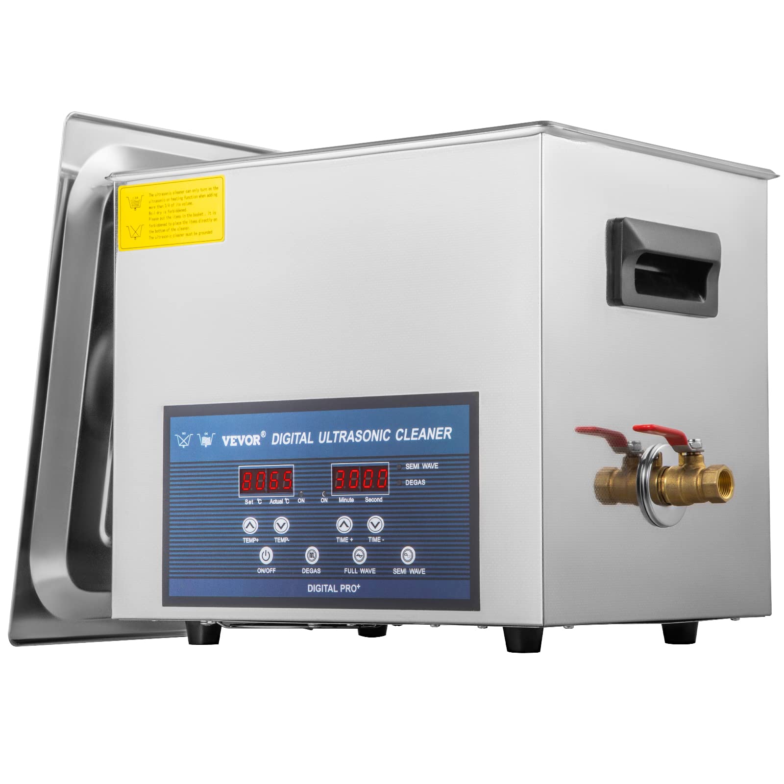 VEVOR Nettoyeur à Ultrasons Double Fréquence 10 L, Professionnel Nettoyeur à Ultrasons 220 V avec Chauffage, Nettoyeur Ultrasons en Acier Inoxydable pour Pièces Bijoux Carte de Circuit 28/40 kHz