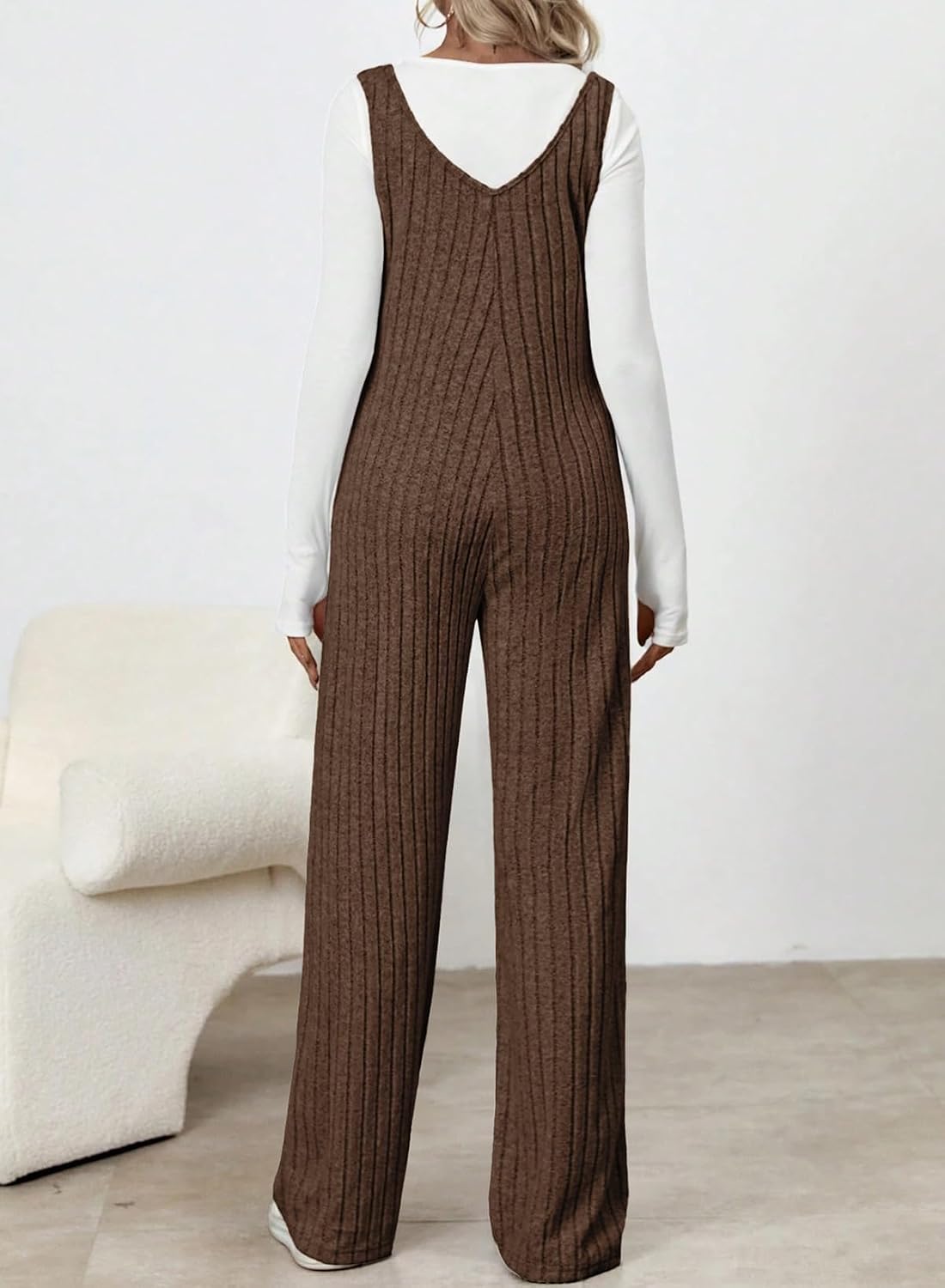 BLENCOT Maternity Jumpsuit Sleeveless Square Neck Wide Leg Pants Romper