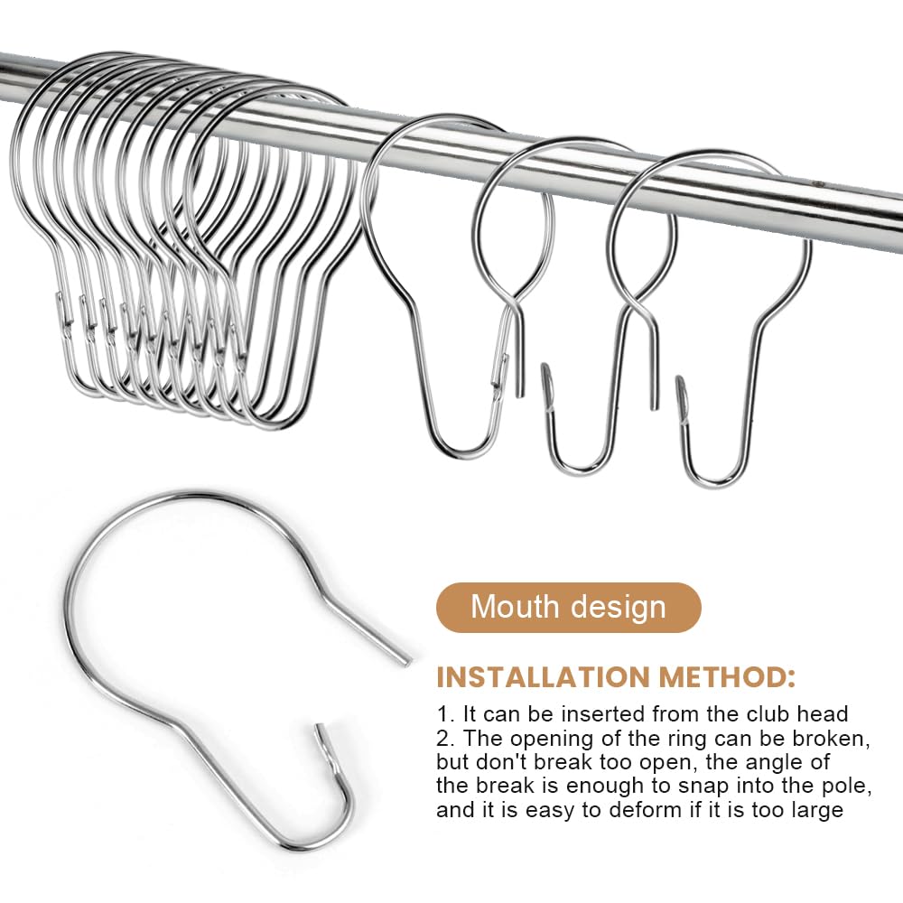 26 Anelli Per Tenda Da Doccia, 70 X 40 Mm, Ganci Per Tenda Da Doccia, Anelli Per Tende, Ganci Per Tende, Per Bagno, Soggiorno, Camera Da Letto, Cucina ( Argento - 9