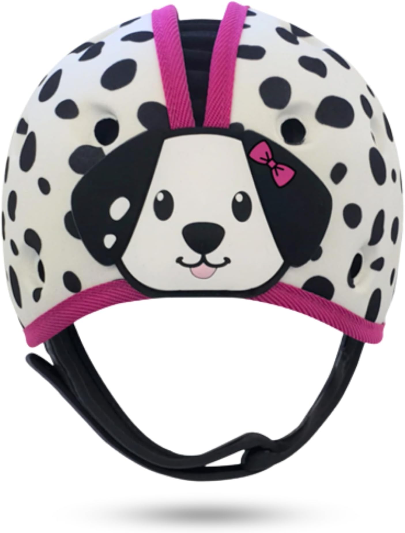 SafeheadBABY Soft Baby Head Protector Helmet for Crawling and Walking 7–24 Months – Ultra-Lightweight & Breathable Infant Safety Helmet That Grows with Your Baby (Head Circ. 40–52 cm) – Dalmatian Pink