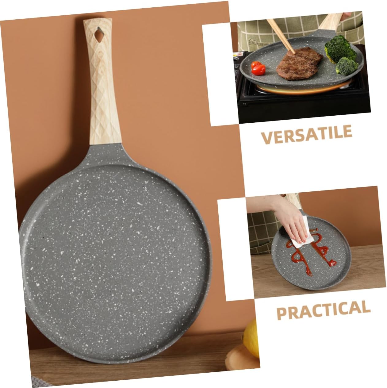 Tortilla Pan Nonstick Crepe Pan Cooking Skillet for Pancakes for Home and Restaurant Use Easy Clean and Design
