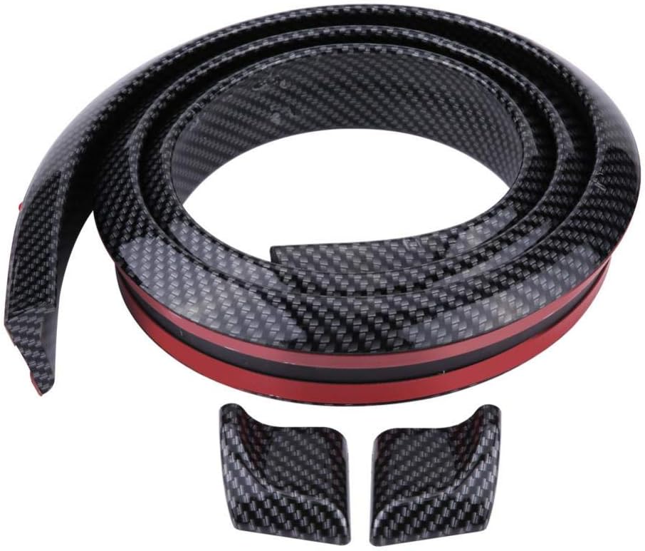 For Car Spoiler Salon -- Rear Trunk Spoiler Car Rear Spoilers Carbon Fiber Soft Rubber Car Rear Roof Trunk Spoiler Wing Lip Sticker (1.5M/4.9Ft )(Black)