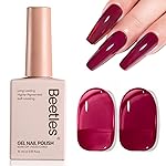 Beetles Burgundy Red Gel Nail Polish - 15ML Wine Red Neutral Cherry Color Jelly Fall Gel Polish Soak Off UV Translucent Effect Blushed Wine Series Manicure Gift for Women