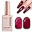 Beetles Burgundy Red Gel Nail Polish - 15ML Wine Red Neutral Cherry Color Jelly Fall Gel Polish Soak Off UV Translucent Effect Blushed Wine Series Manicure Gift for Women