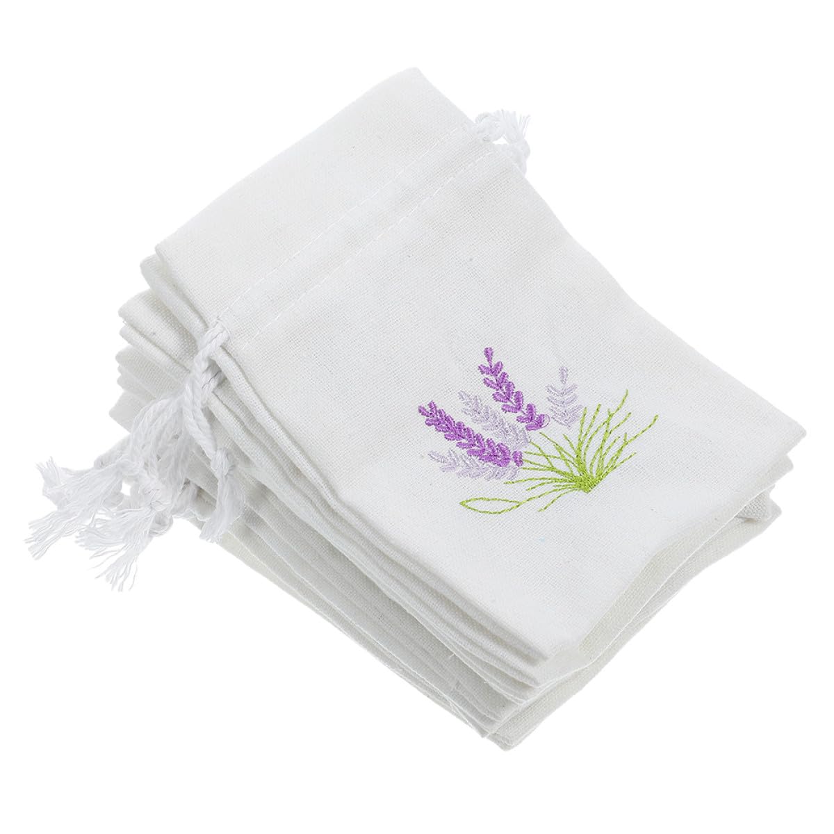 Bolsas de Algodón Blanco 10x14 Cm para Lavanda Seca, Saquitos con Cordón y Bolsitas para Bodas