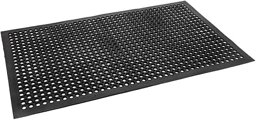 Vista 17 de ROVSUN Tapete de goma entrelazado resistente de 36 x 36 pulgadas, tapete comercial antideslizante con orificios de drenaje, diseño antifatiga