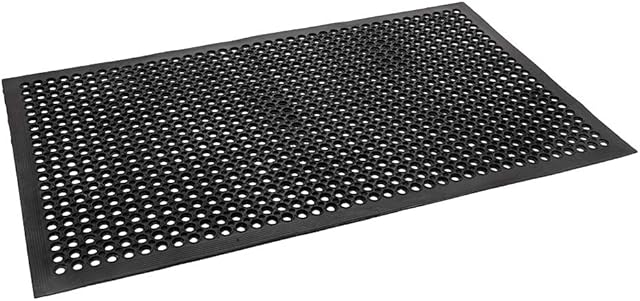 Bonnlo Rubber Floor Mat with Holes, 60x90 CM Entrance Mats, Anti-Fatigue/Non-Slip Drainage Mat for Industrial Kitchen Restaurant Bar Bathroom, Indoor/Outdoor Cushion (60x90 cm)