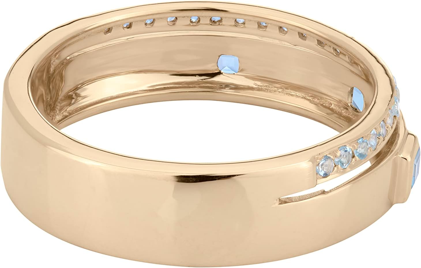 Women 14K Yellow Gold Genuine Gemstone Band Ring Birthstone Jewelry Birthday | Wedding | Gift for Her