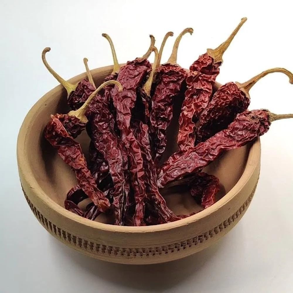 Avlokan Kashmiri Red Chilli Whole with Stem - 100% Natural, Hot & Spicy Dried Red Chilli | Kashmiri Sabut Lal Mirchh Kashmiri Withstem Red Chilli, 100 grams