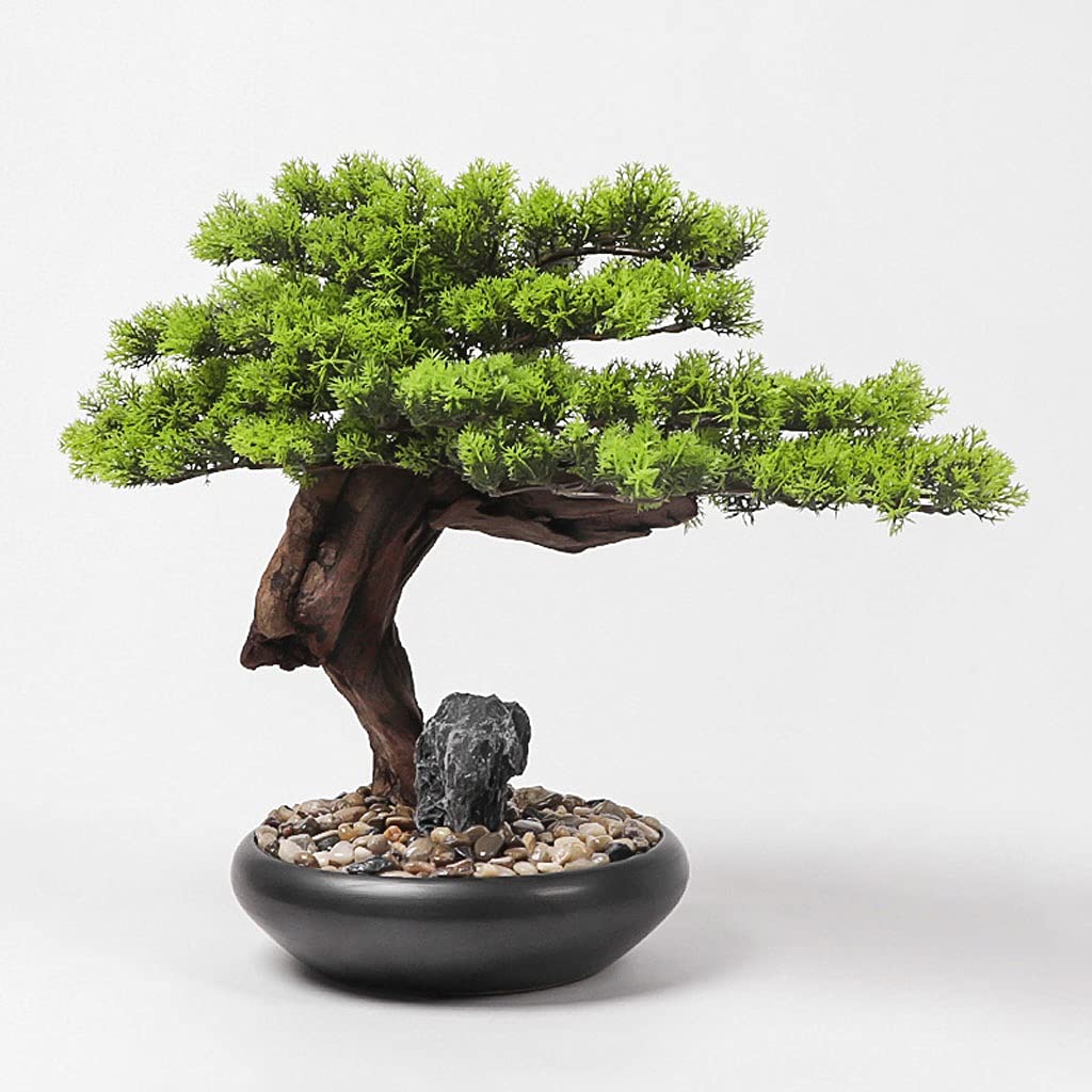 HASMI Schreibtisch deko Neue chinesische Desktop Dekorationen Welcome Kiefer Bonsai Grüne Pflanzen Dekorationen Wohnzimmer Desktop Zubehör Decoración del hogar