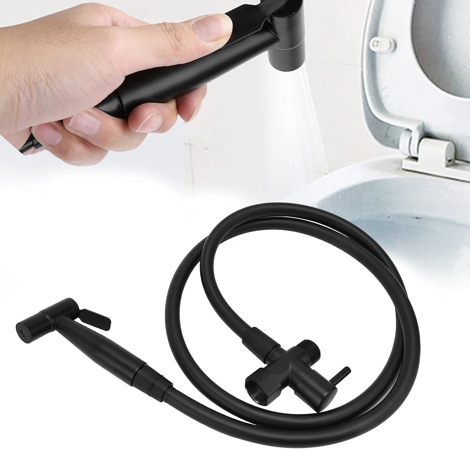 Bidet Sprayer for Existing Toilet, G1/2 Handheld Ergonomic Jet Spray Set with Precision Adjustable Water Pressure Control for Muslim Shower Feminine Pet Cleaning
