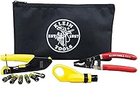 Vista 2 de Klein Tools VDV026-211 Kit de instalación coaxial con herramienta de engarzado, cortador de cables, pelacables y conectores F con bolsa