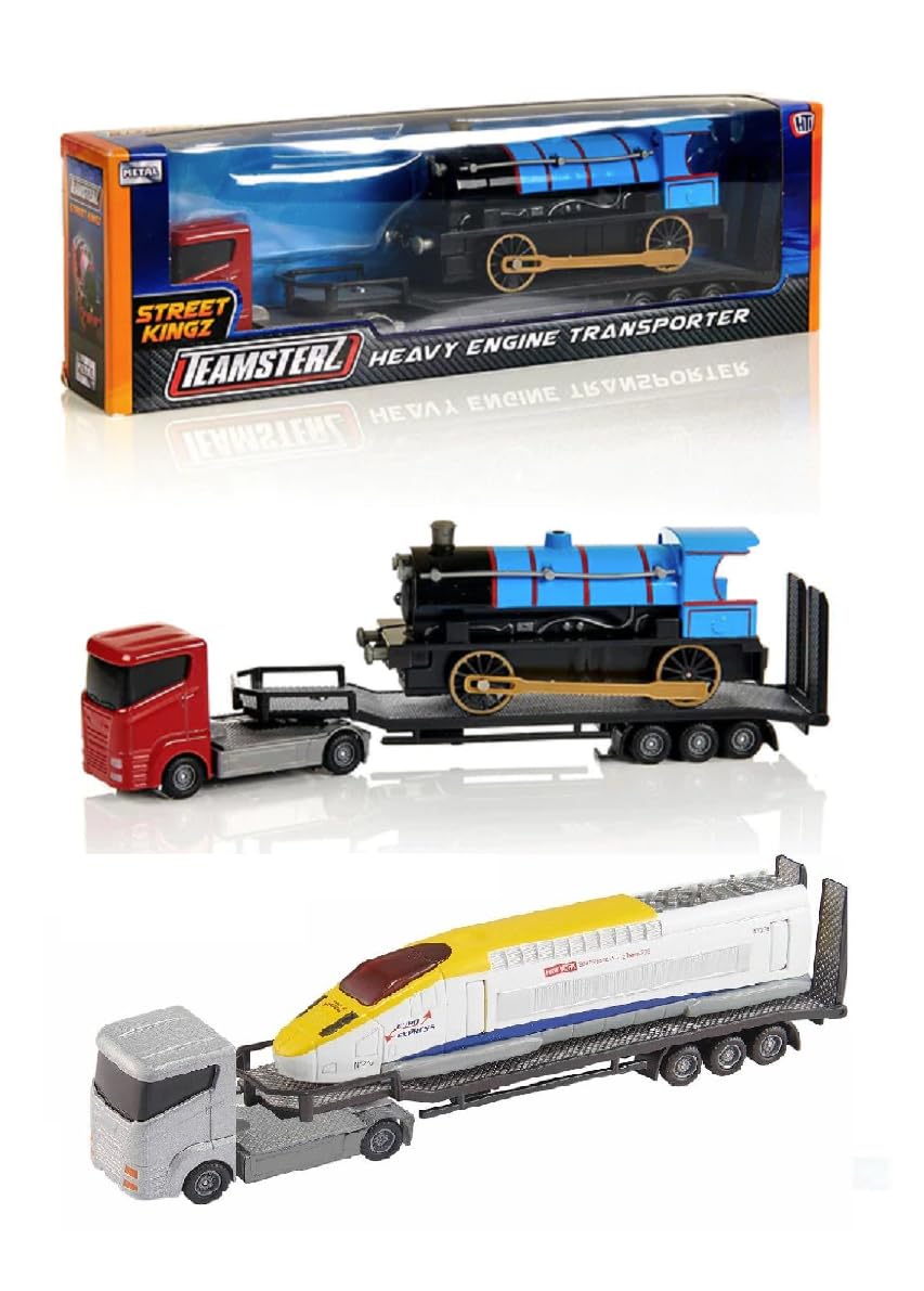 Teamsterz Tank Engine Transporter Model Truck With Train Scale Diecast Metal Model Toy