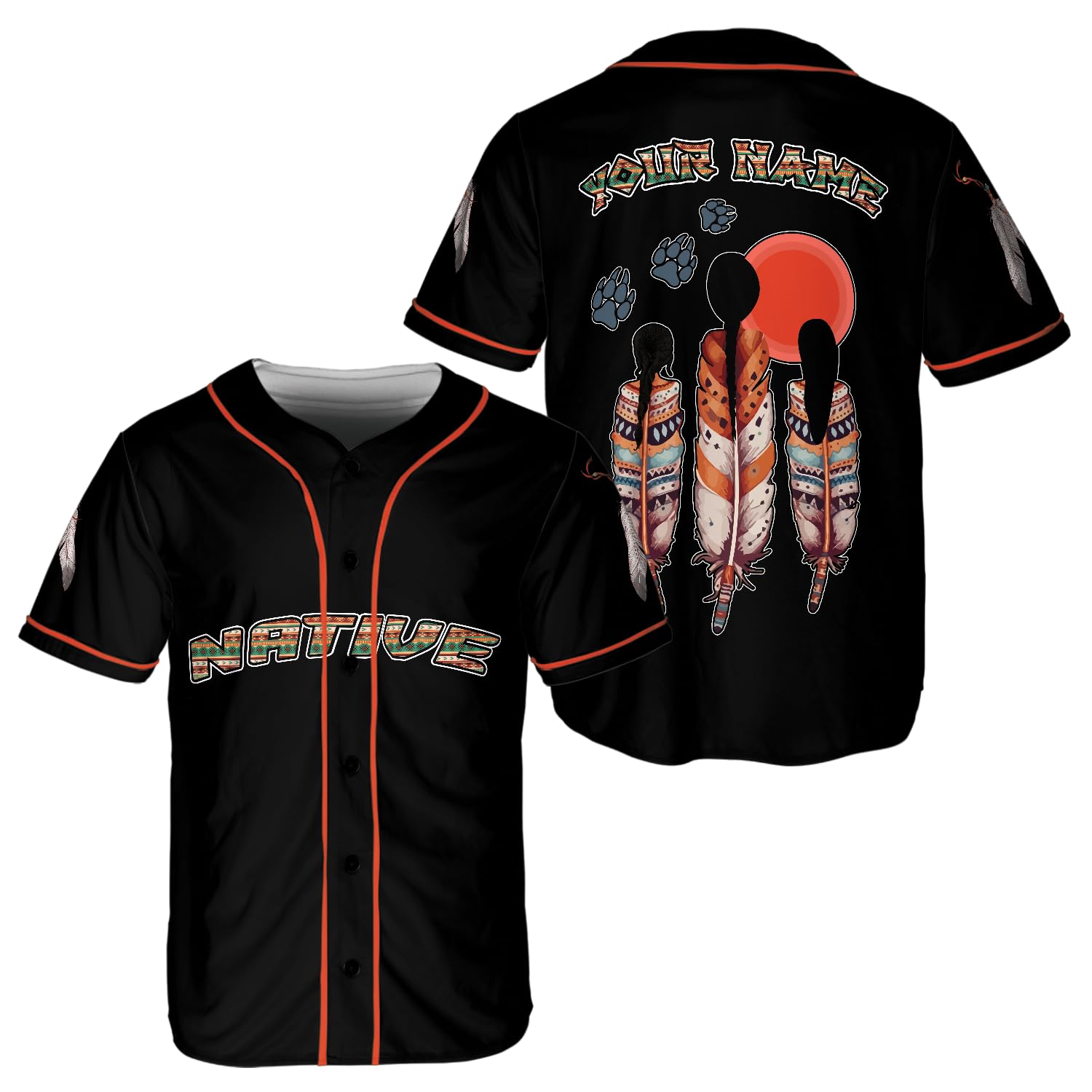 Camelliaa Shop Personalized Name Native American AOP Baseball Jersey Unisex S-5XL, Native American Shirts (Multi 08)