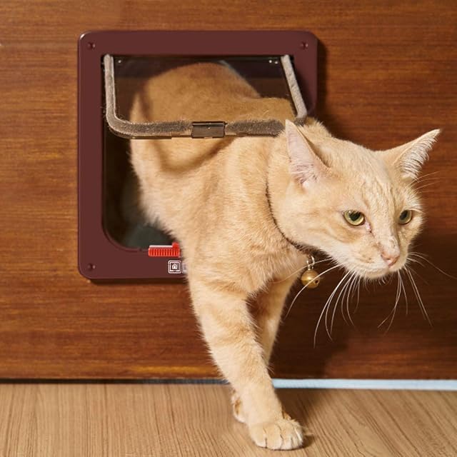 Foto 2 de 7 de Puerta para Gato con Cierre magnético de 4 vías, Puerta para Mascotas para Gatos y Perros pequeños