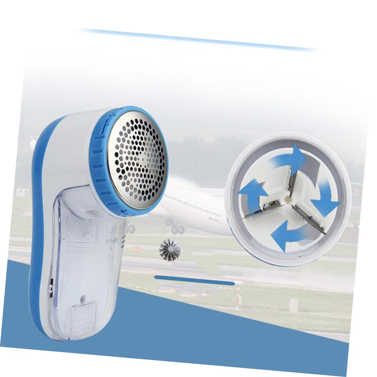 Quitapelusas USB 2 Unidades Abs Acero Inoxidable para Ropa | Azul, 3 Cuchillas de Afeitado, Parada Automática al Abrir la Tapa, Puerto USB Incluido