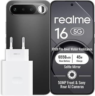realme 16 5G Smartphone 8+256GB,6.57 inch Screen,120Hz AMOLED Display,45W Ultra Fast Charging,6550mAh Battery,50MP AI Came...